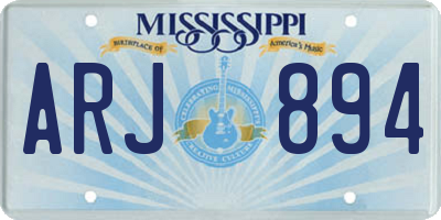 MS license plate ARJ894