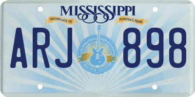 MS license plate ARJ898