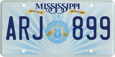 MS license plate ARJ899