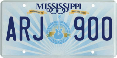 MS license plate ARJ900