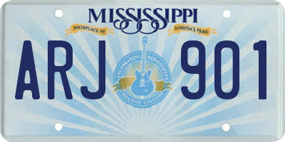 MS license plate ARJ901