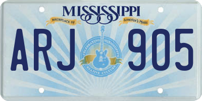 MS license plate ARJ905