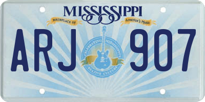 MS license plate ARJ907
