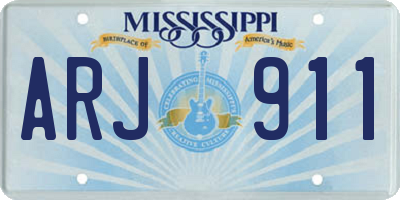 MS license plate ARJ911