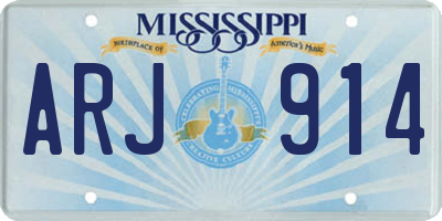 MS license plate ARJ914