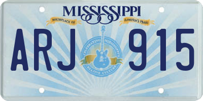 MS license plate ARJ915