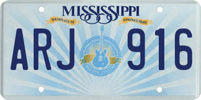 MS license plate ARJ916