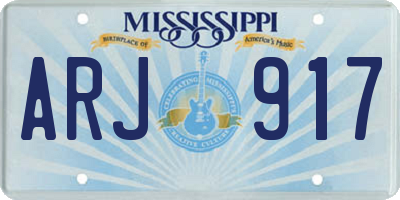 MS license plate ARJ917