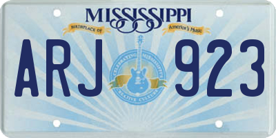 MS license plate ARJ923