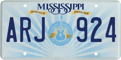 MS license plate ARJ924