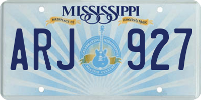 MS license plate ARJ927