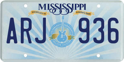 MS license plate ARJ936