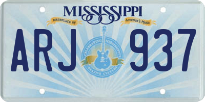 MS license plate ARJ937