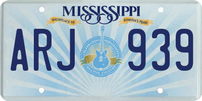 MS license plate ARJ939