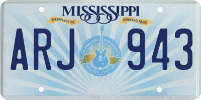 MS license plate ARJ943