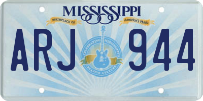 MS license plate ARJ944