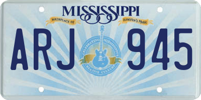 MS license plate ARJ945