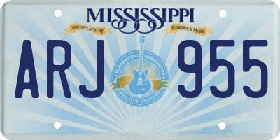MS license plate ARJ955