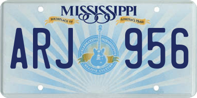 MS license plate ARJ956
