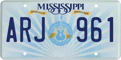 MS license plate ARJ961