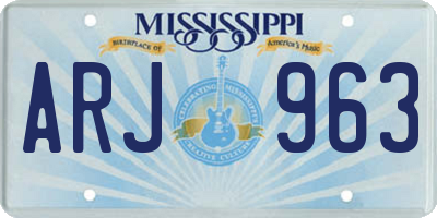 MS license plate ARJ963