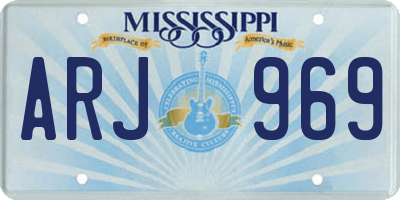 MS license plate ARJ969