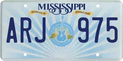 MS license plate ARJ975