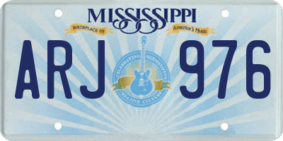 MS license plate ARJ976