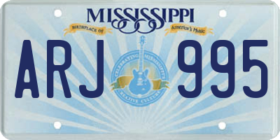 MS license plate ARJ995