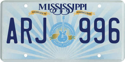 MS license plate ARJ996