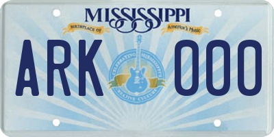 MS license plate ARK000