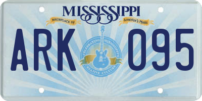 MS license plate ARK095