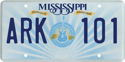 MS license plate ARK101