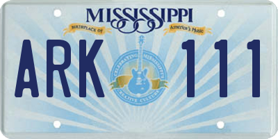 MS license plate ARK111