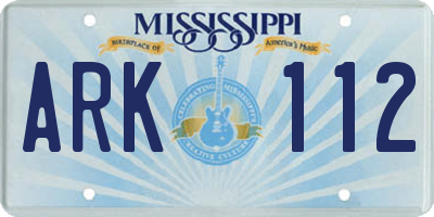 MS license plate ARK112