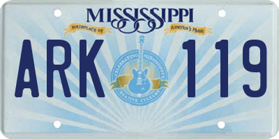 MS license plate ARK119