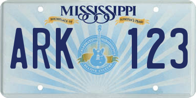 MS license plate ARK123