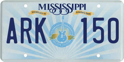 MS license plate ARK150