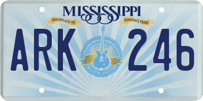 MS license plate ARK246