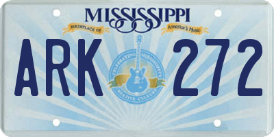 MS license plate ARK272