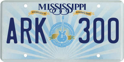 MS license plate ARK300