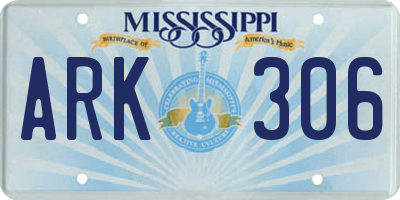MS license plate ARK306