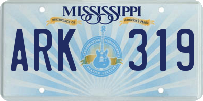 MS license plate ARK319