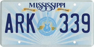 MS license plate ARK339