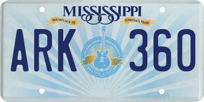 MS license plate ARK360