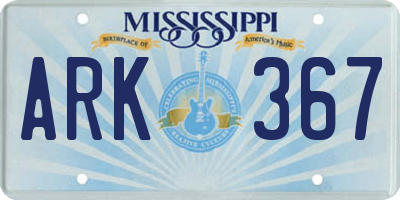 MS license plate ARK367