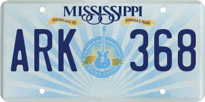 MS license plate ARK368
