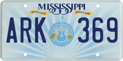 MS license plate ARK369