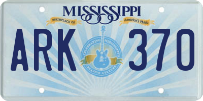 MS license plate ARK370