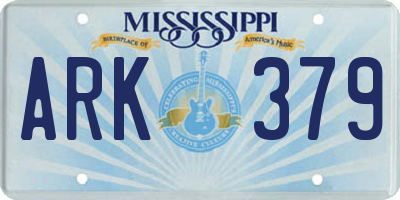 MS license plate ARK379